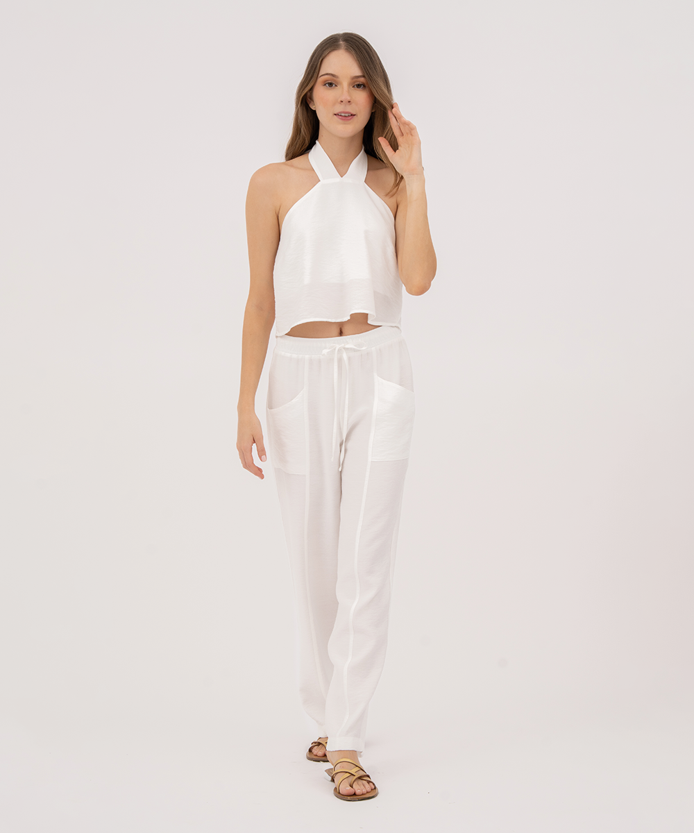 Pantalón con elástico BLANCO