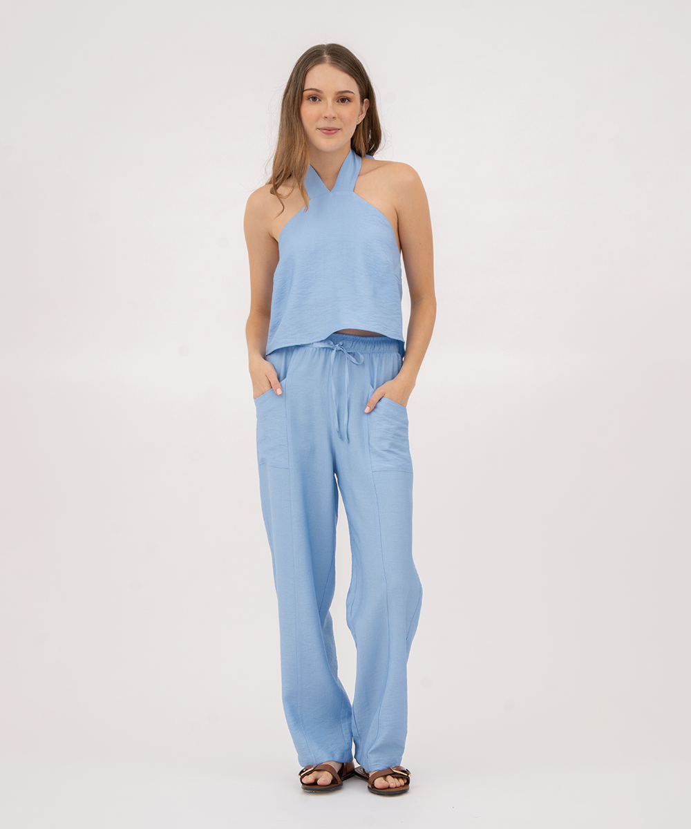 Pantalón con elástico AZUL RADIANTE