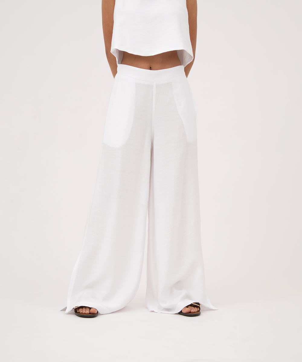 Pantalón pretina con elástico BLANCO