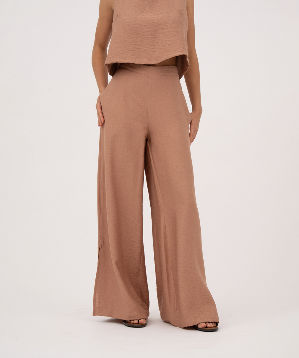 Pantalón pretina con elástico CARAMELO