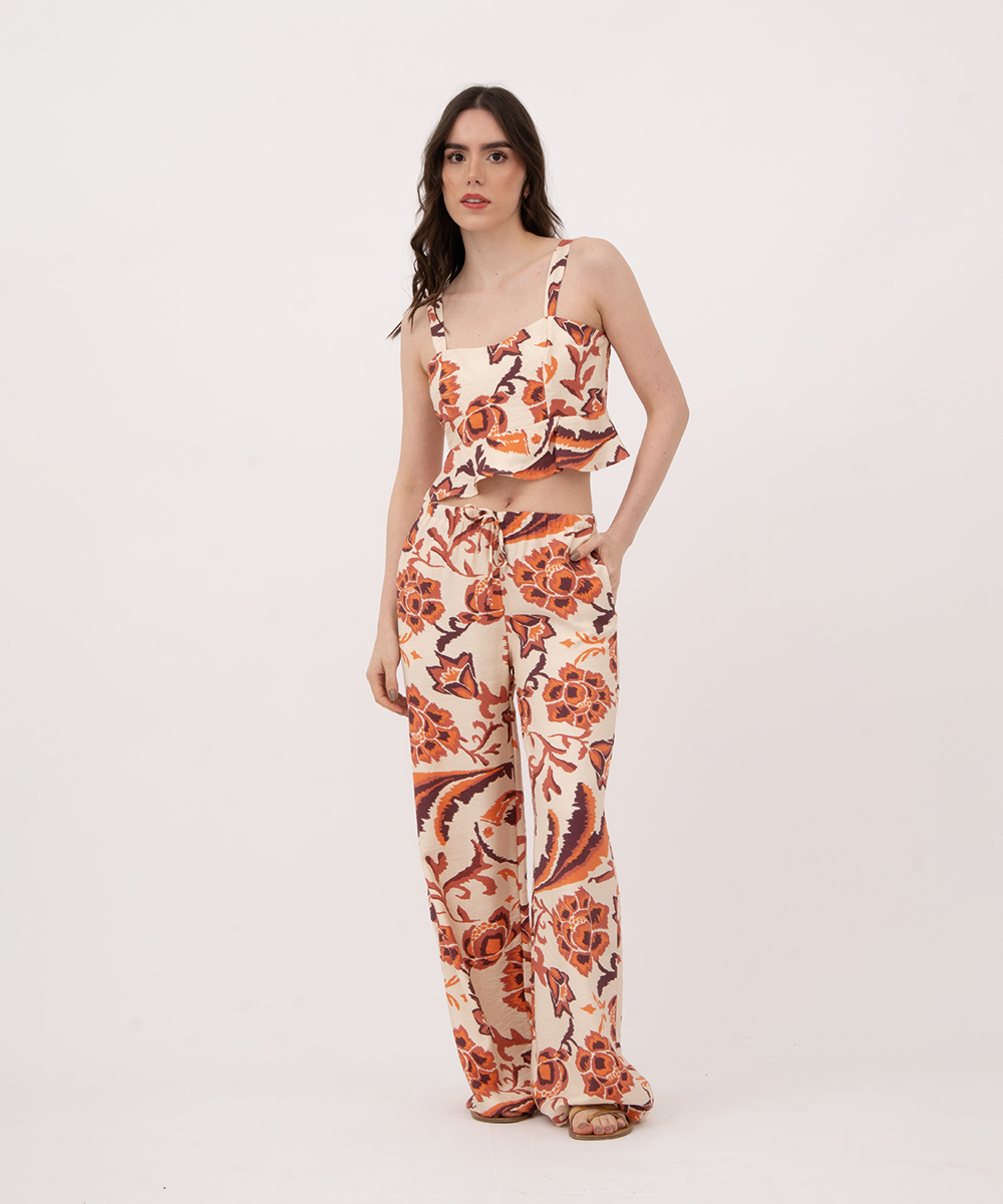 Pantalón resortado ROJO