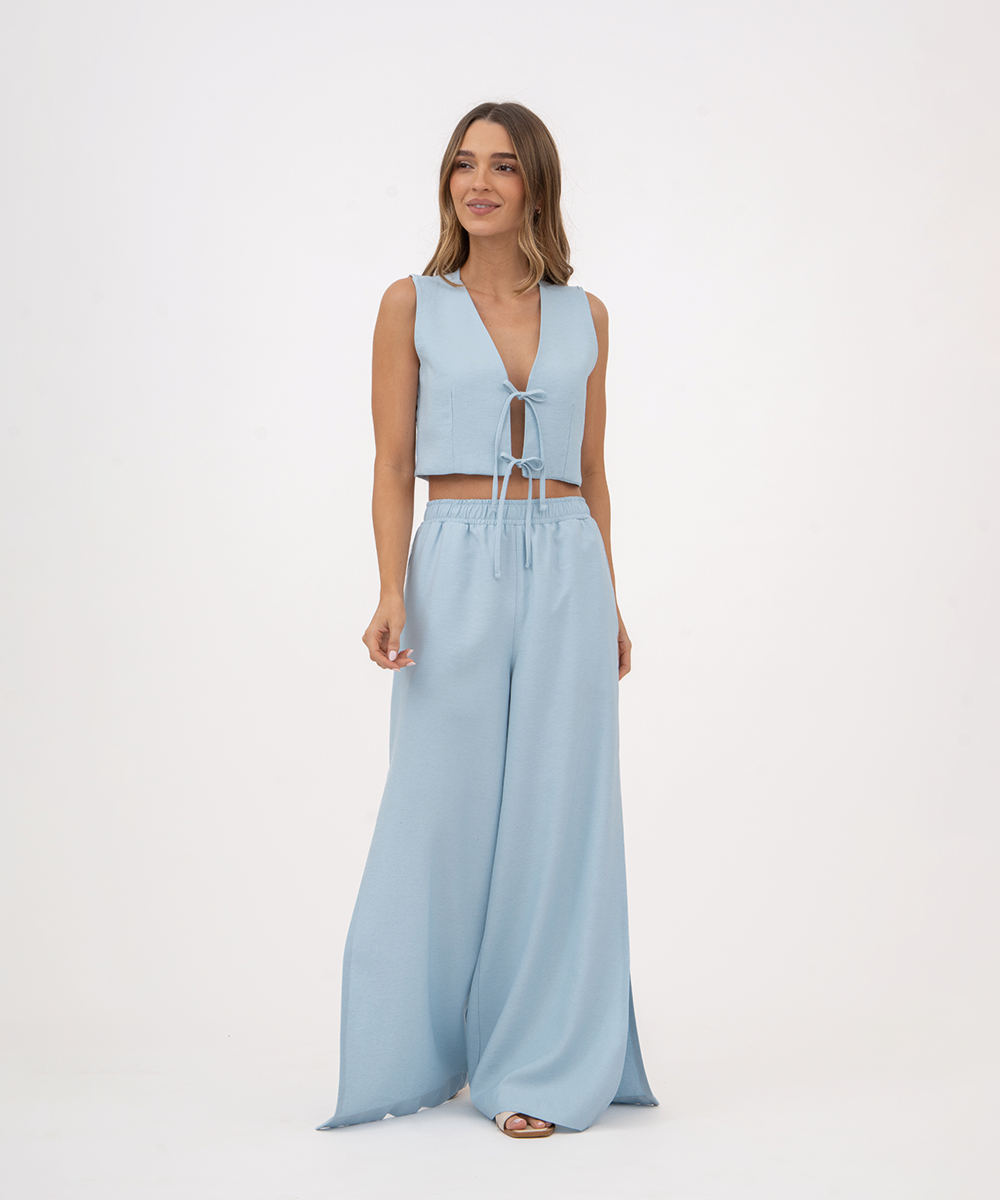 Pantalón con elástico AZUL CIELO