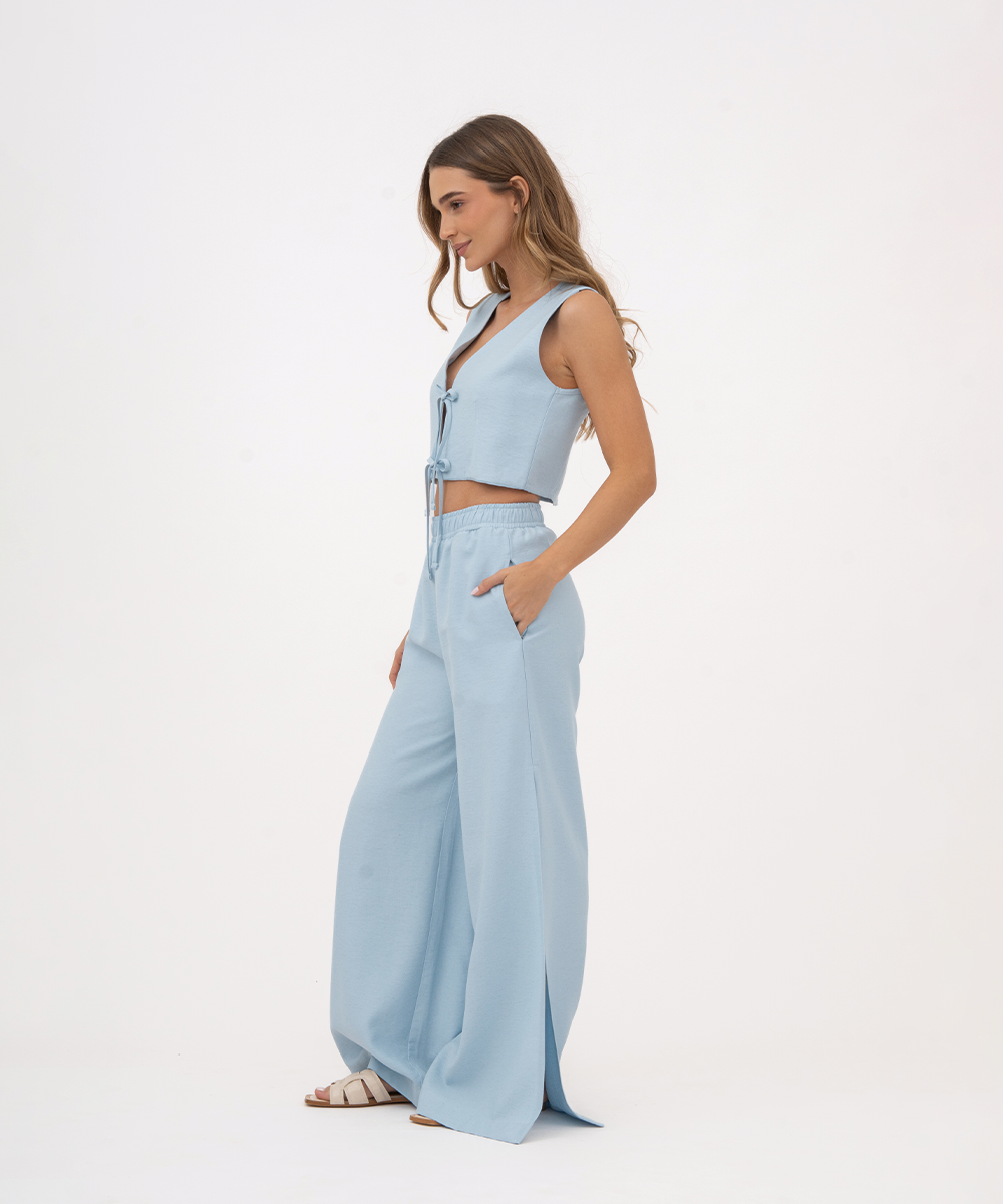 Pantalón con elástico AZUL CIELO