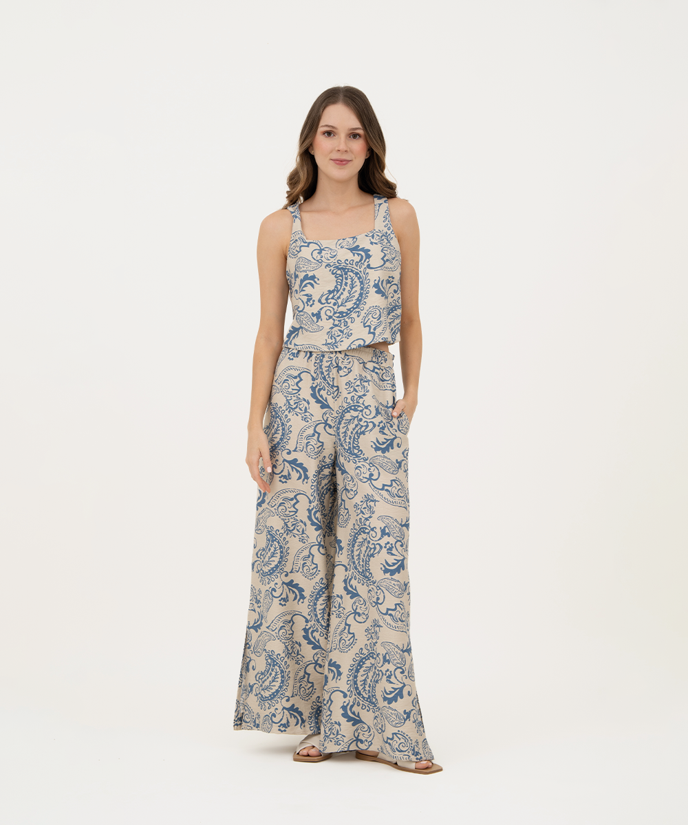 Pantalón con elástico AZUL