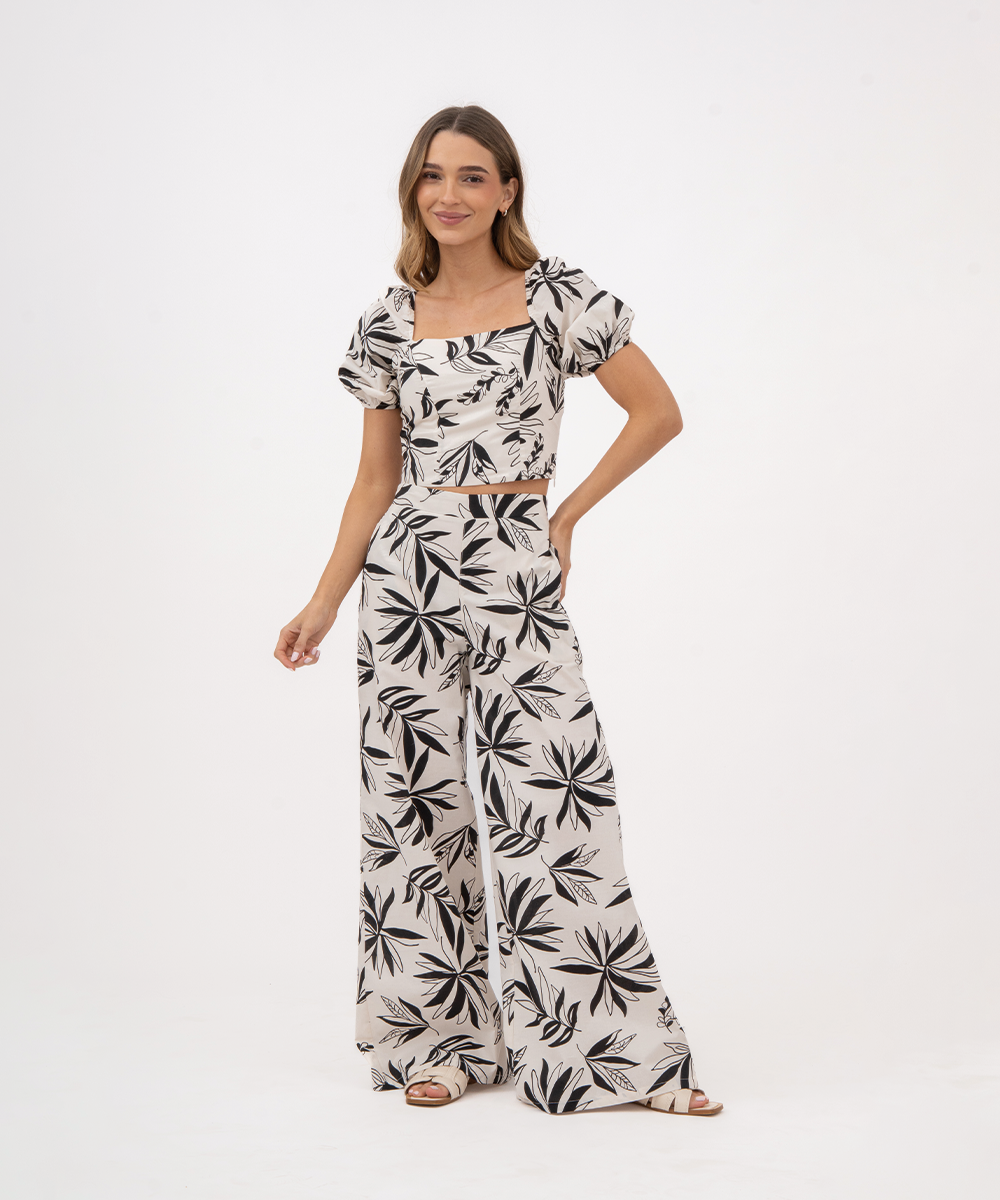 Pantalón con elástico NEGRO