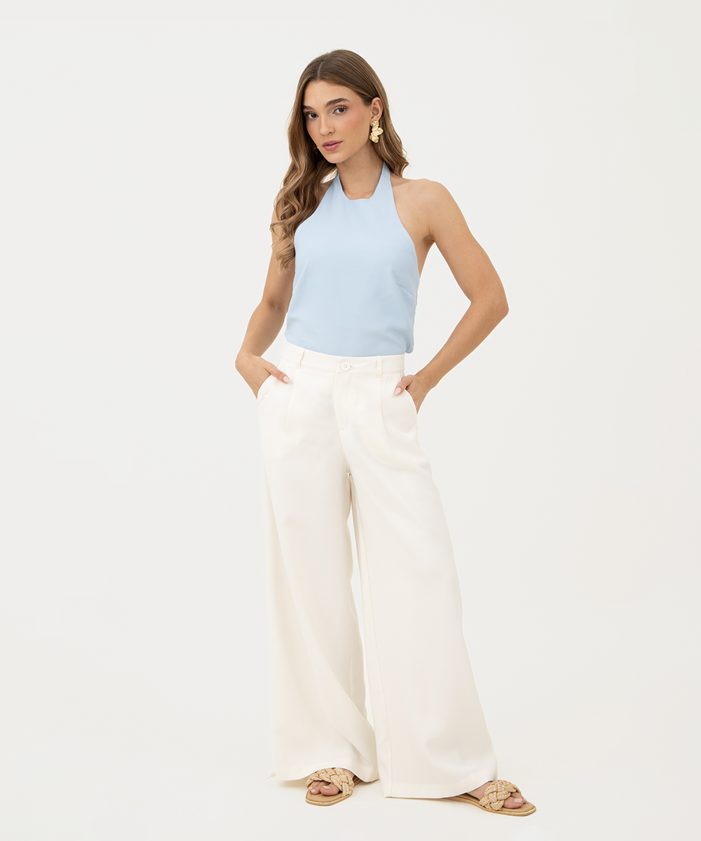 Pantalón bota recta BLANCO