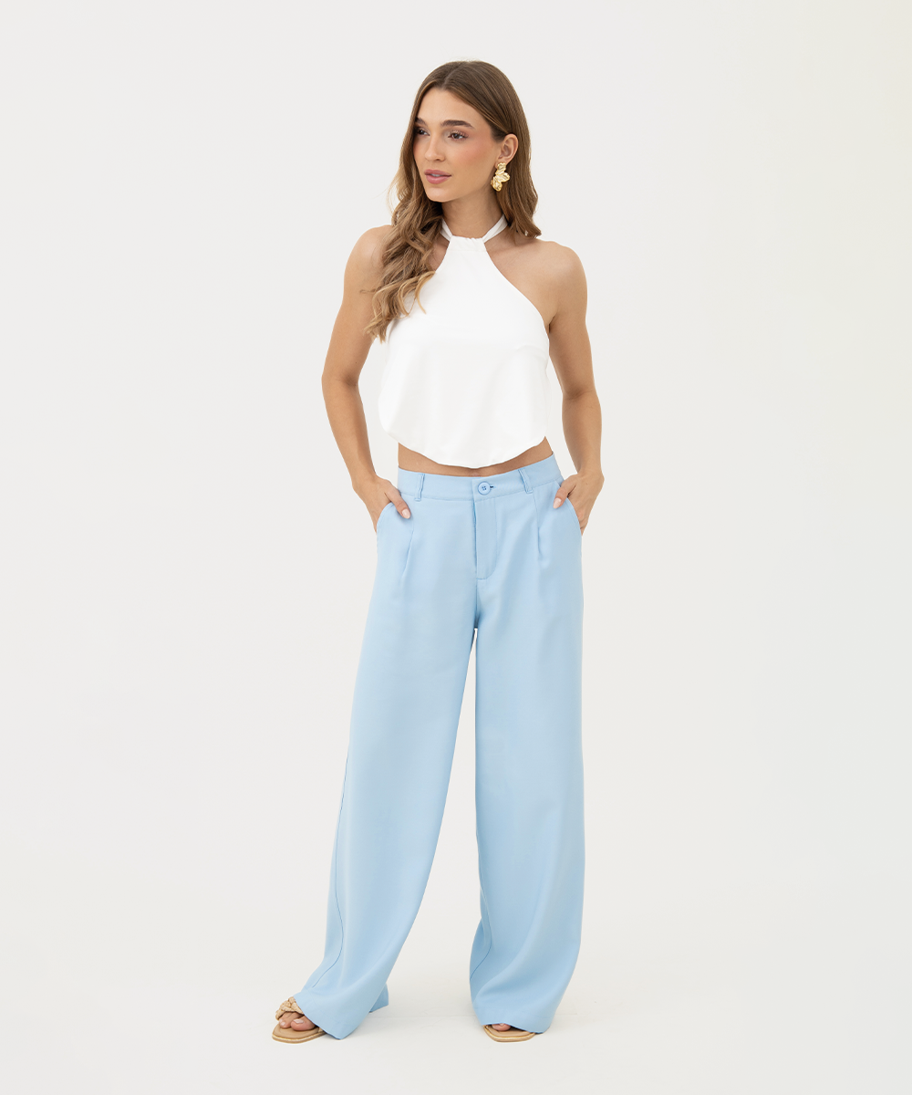 Pantalón bota recta AZUL CIELO