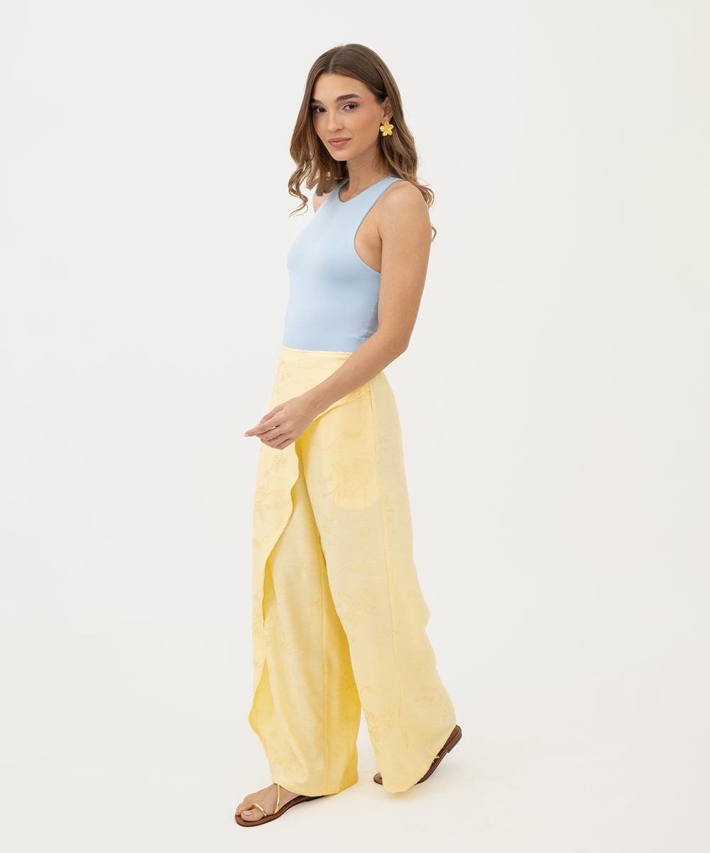 Pantalón asimétrico AMARILLO PASTEL