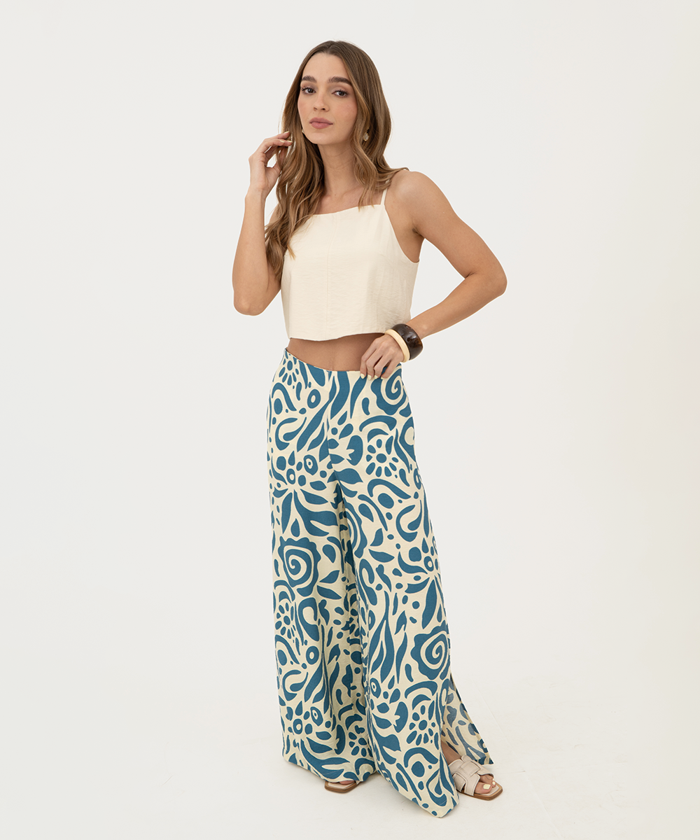 Pantalón resortado Azul Radiante