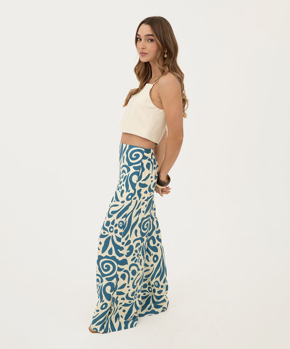 Pantalón resortado Azul Radiante