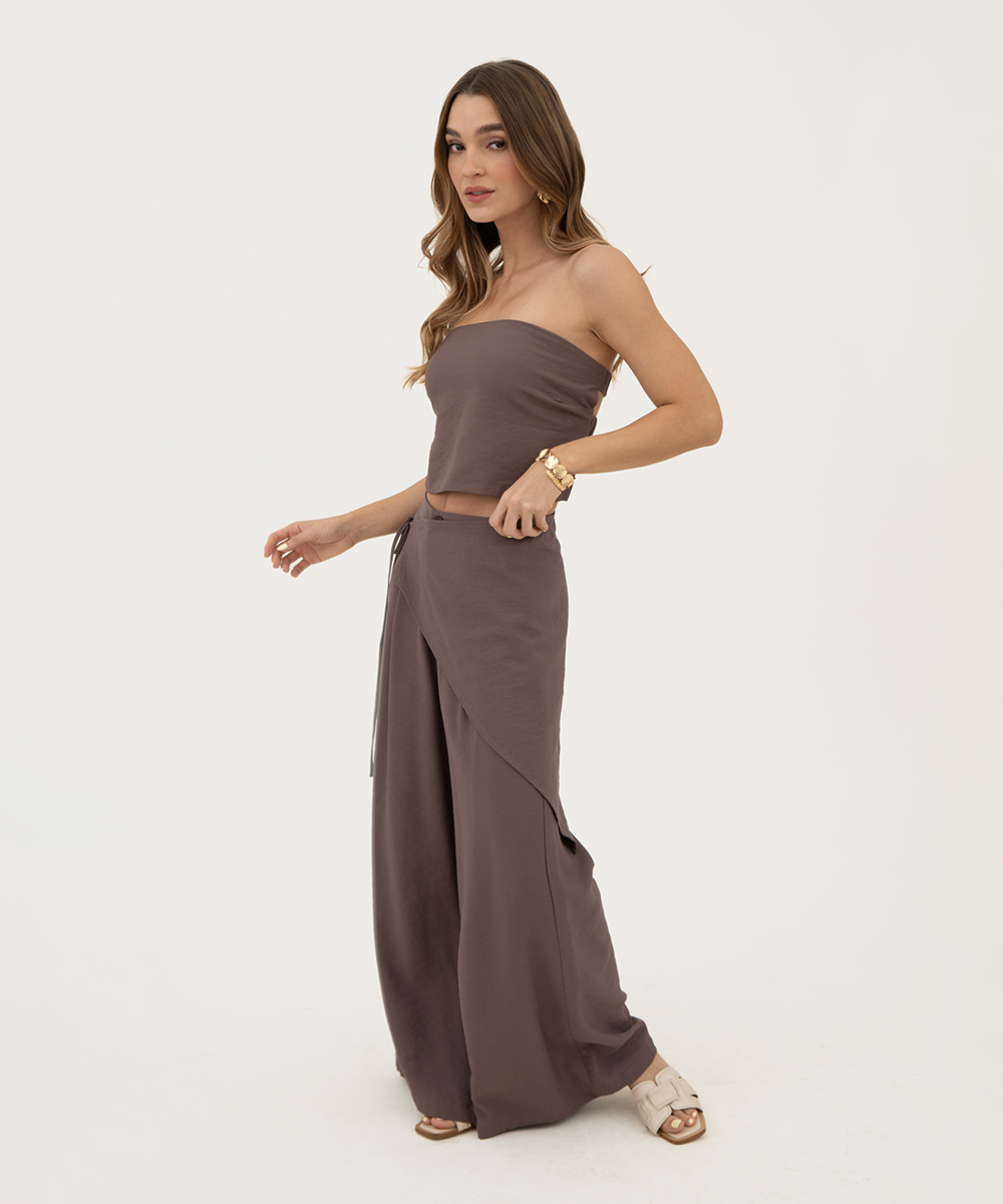 Pantalón con pañoleta Chocolate