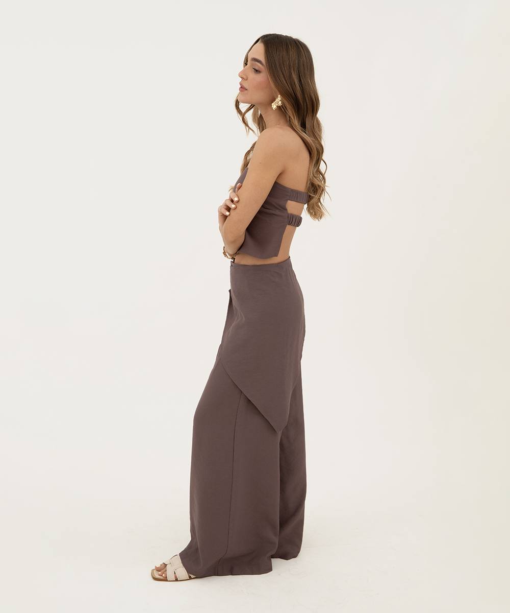 Pantalón con pañoleta Chocolate