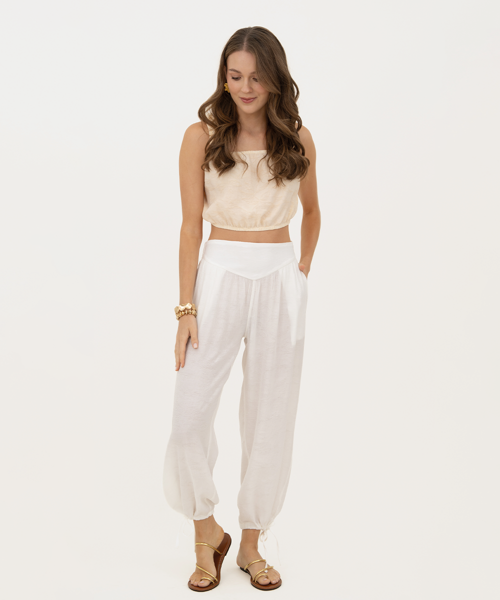 Pantalón bombacho Blanco