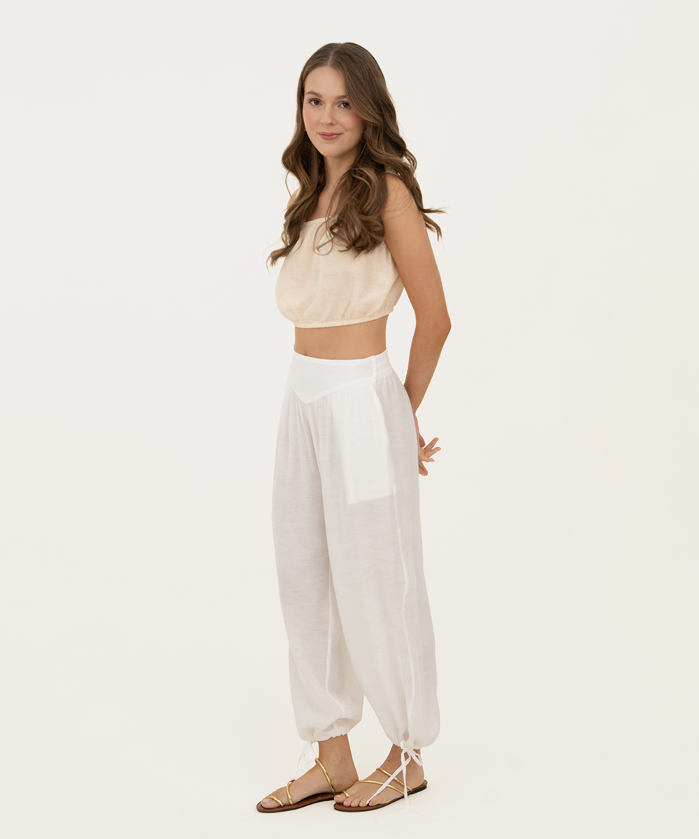 Pantalón bombacho Blanco
