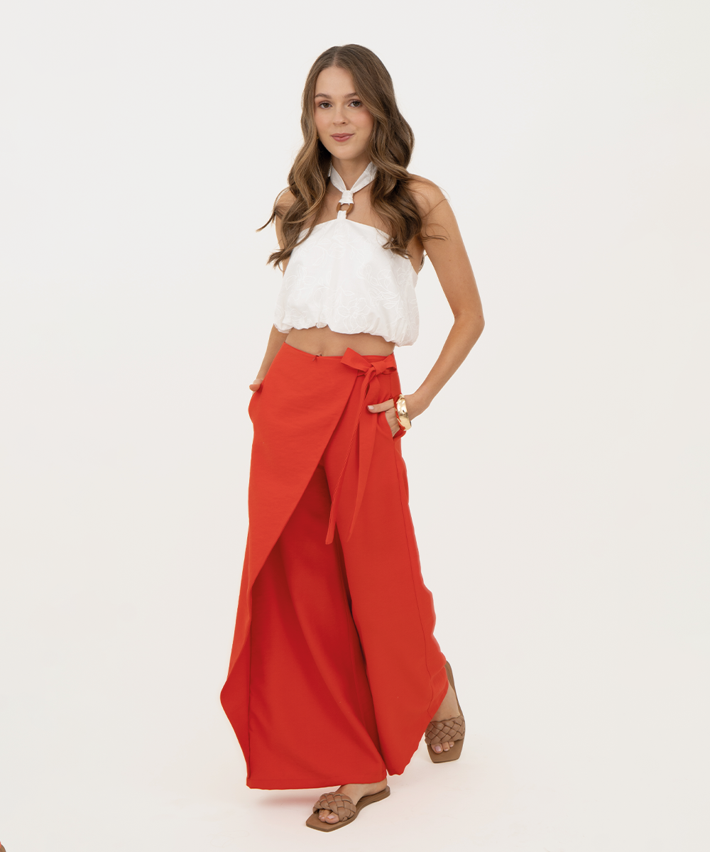 Pantalón con capa Rojo