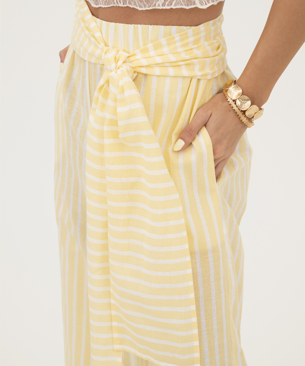 Pantalón ancho Amarillo Pastel