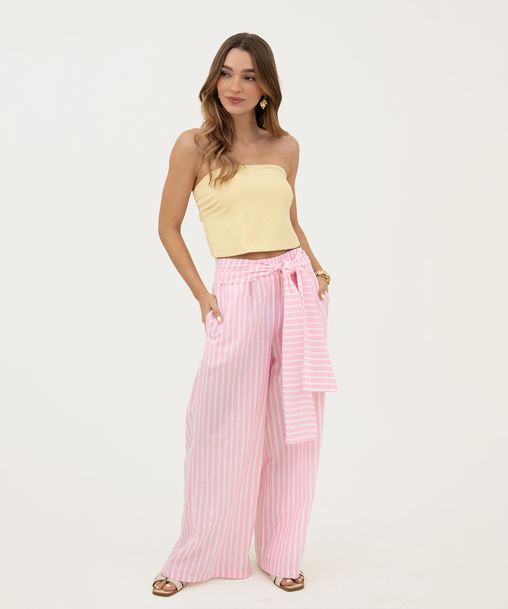 Pantalón ancho Rosado Pastel