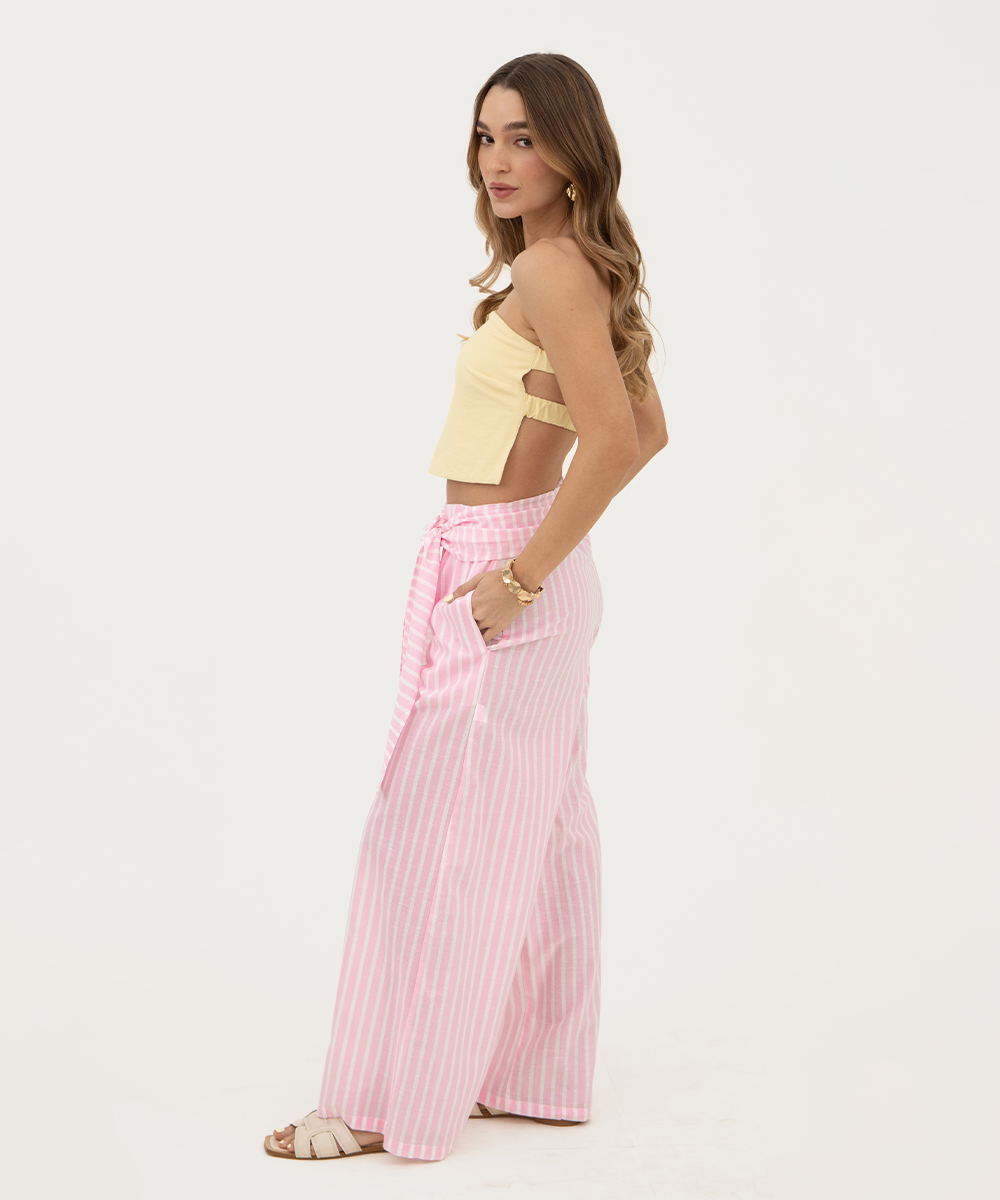 Pantalón ancho Rosado Pastel
