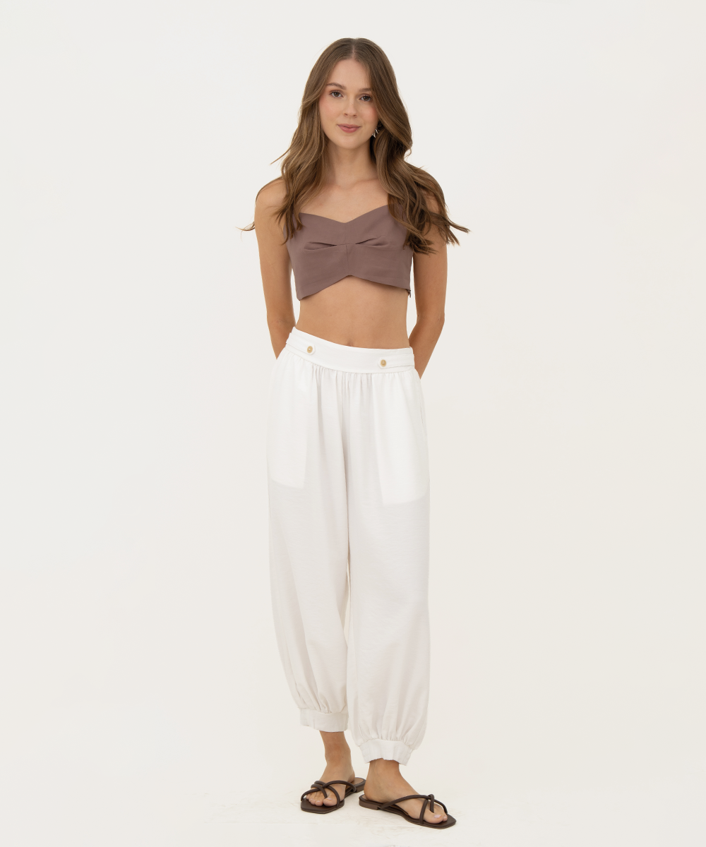 Pantalón balloon Blanco