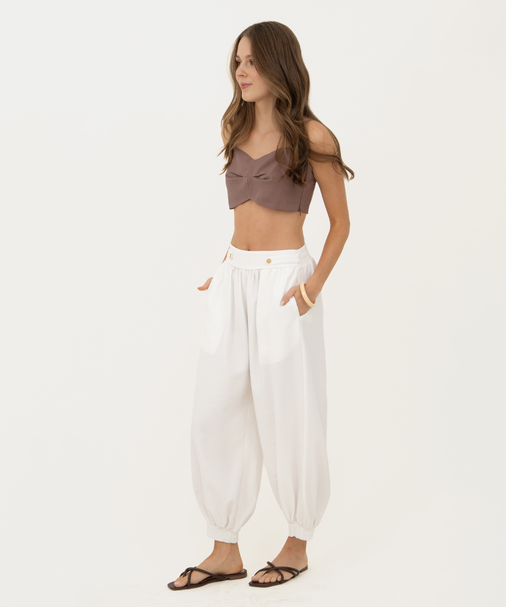 Pantalón balloon Blanco