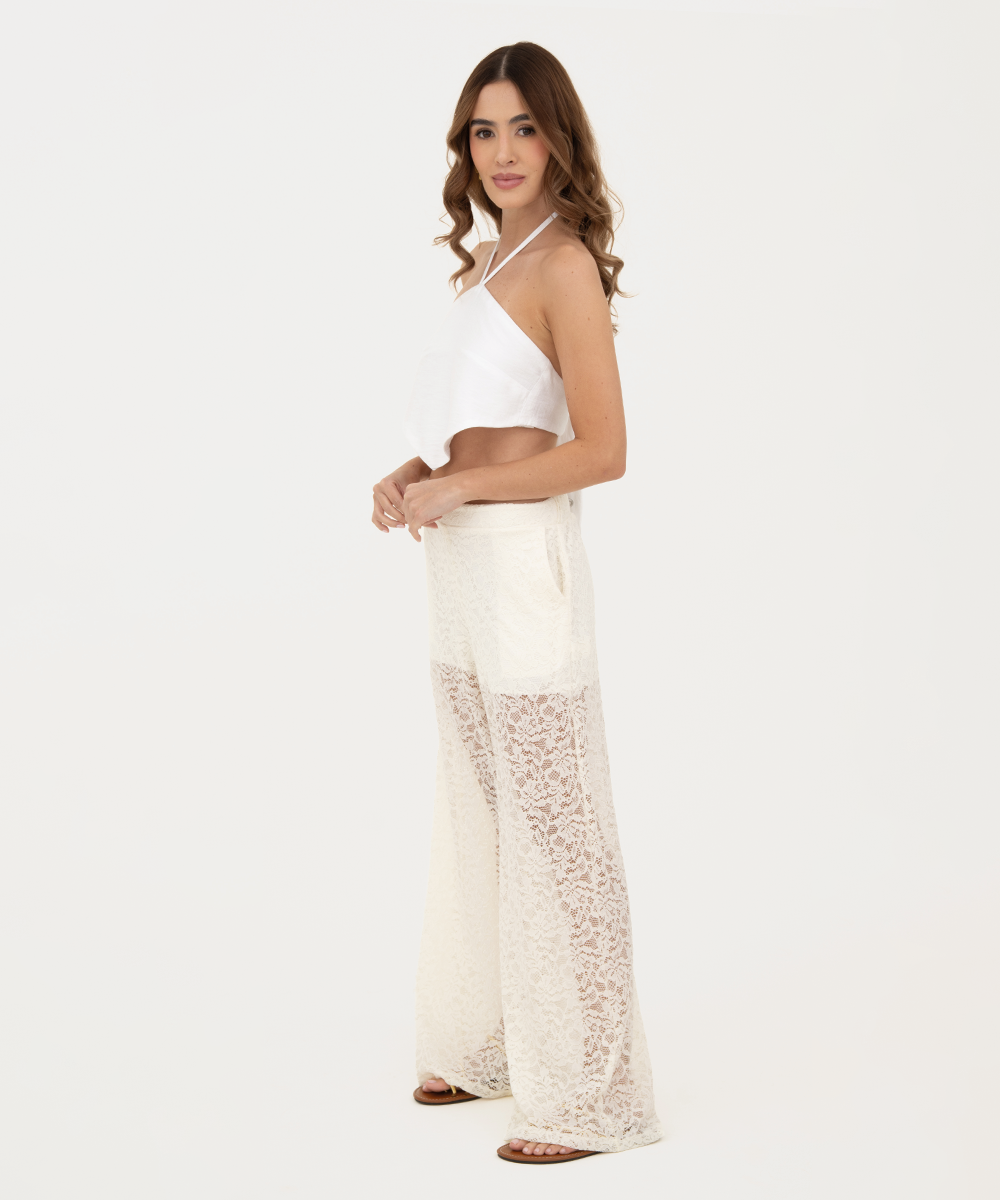 Pantalón blonda Blanco