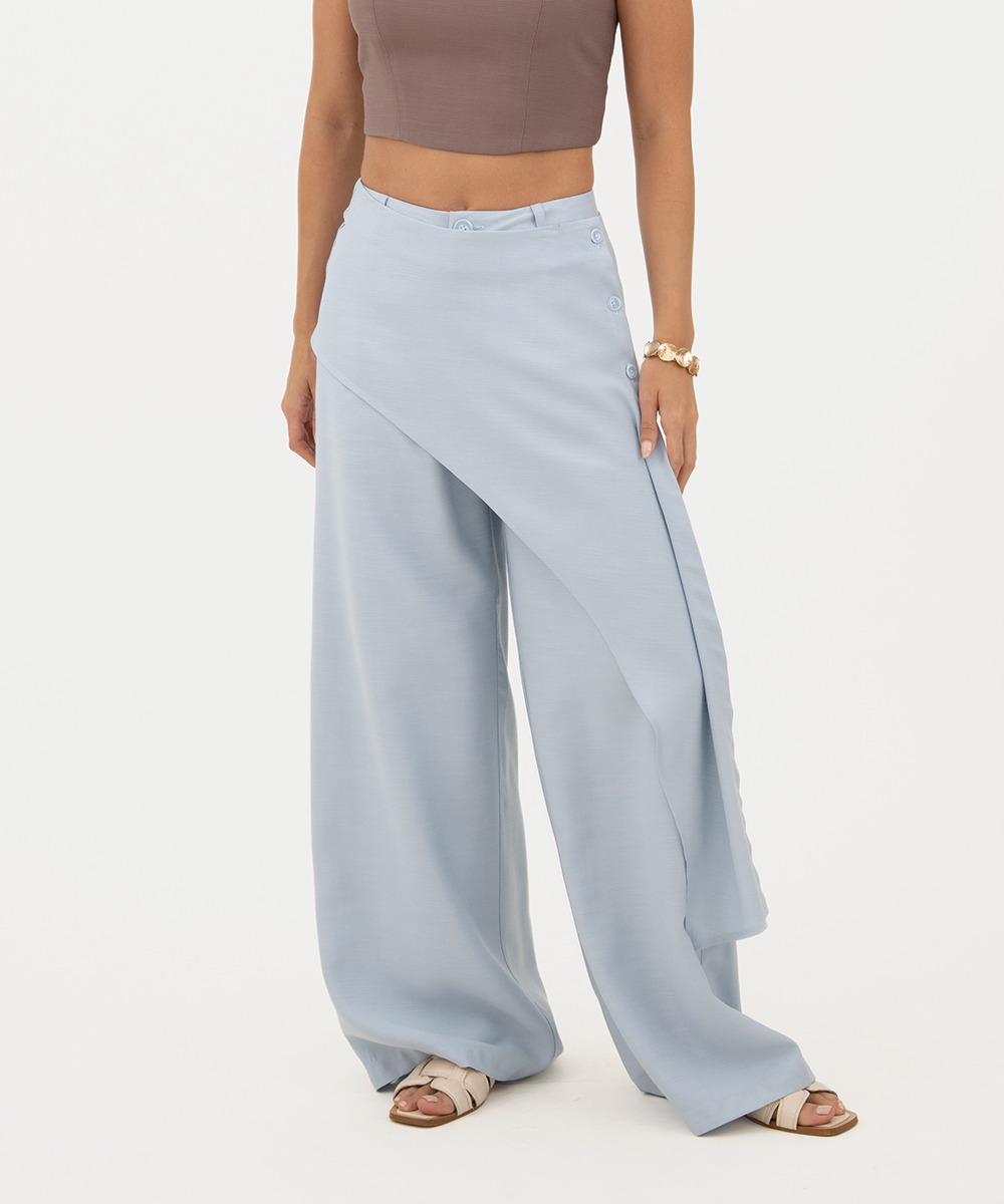 Pantalón con pareo asimétrico Azul Cielo