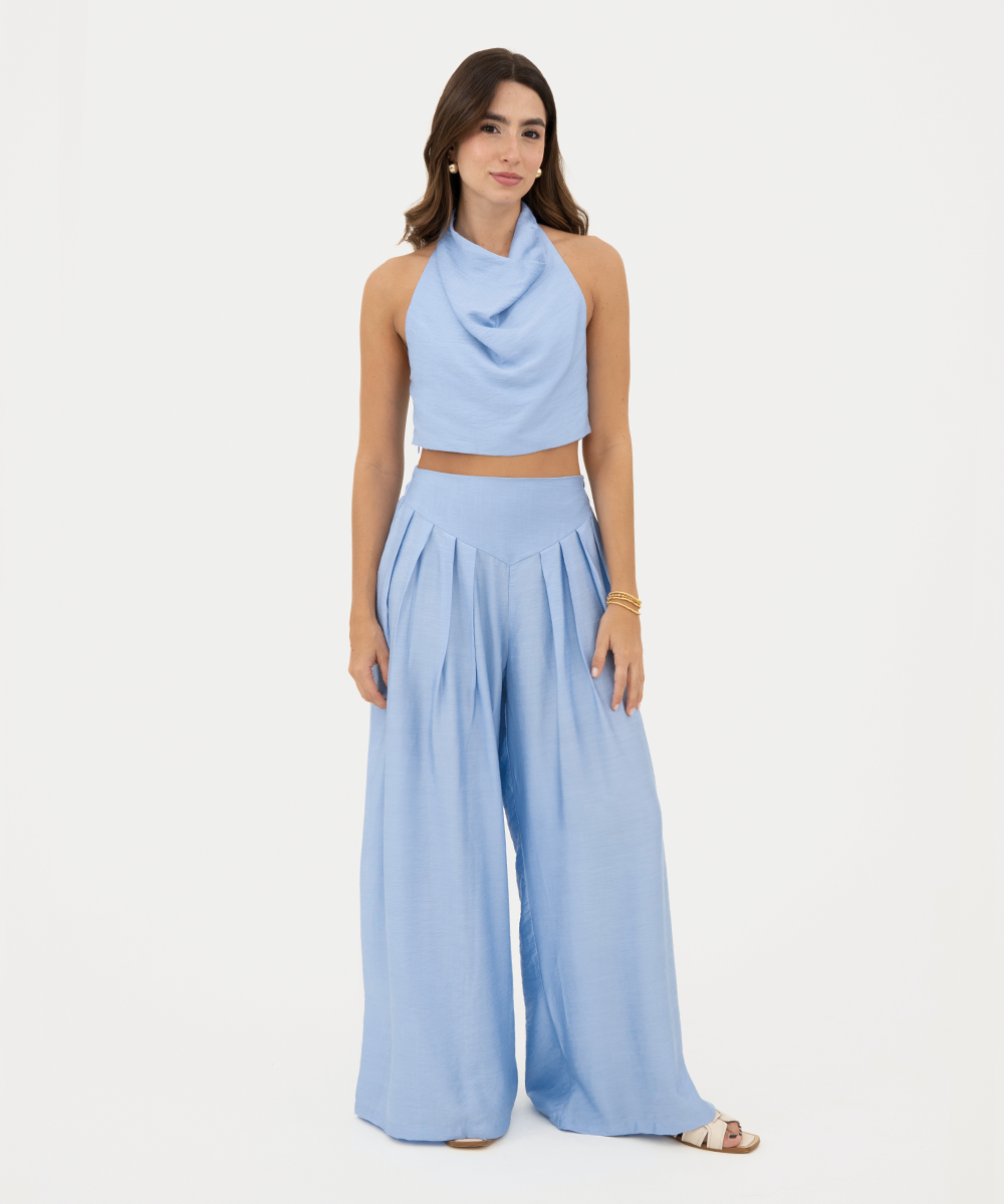 Pantalón prenses Azul Empolvado
