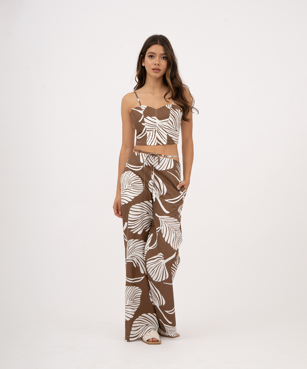 Pantalón con cinturón CHOCOLATE