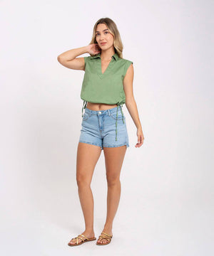 Short Indigo 5 Bolsillos Azul Cielo Shorts Para Mujer | Ticket Store Colombia 2