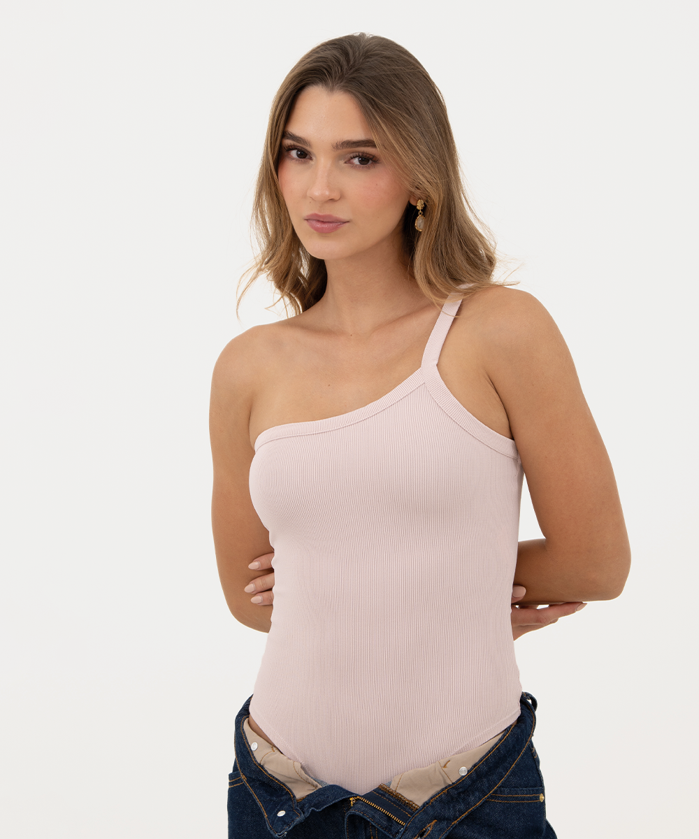 Body tira solo hombro Rosado Pastel