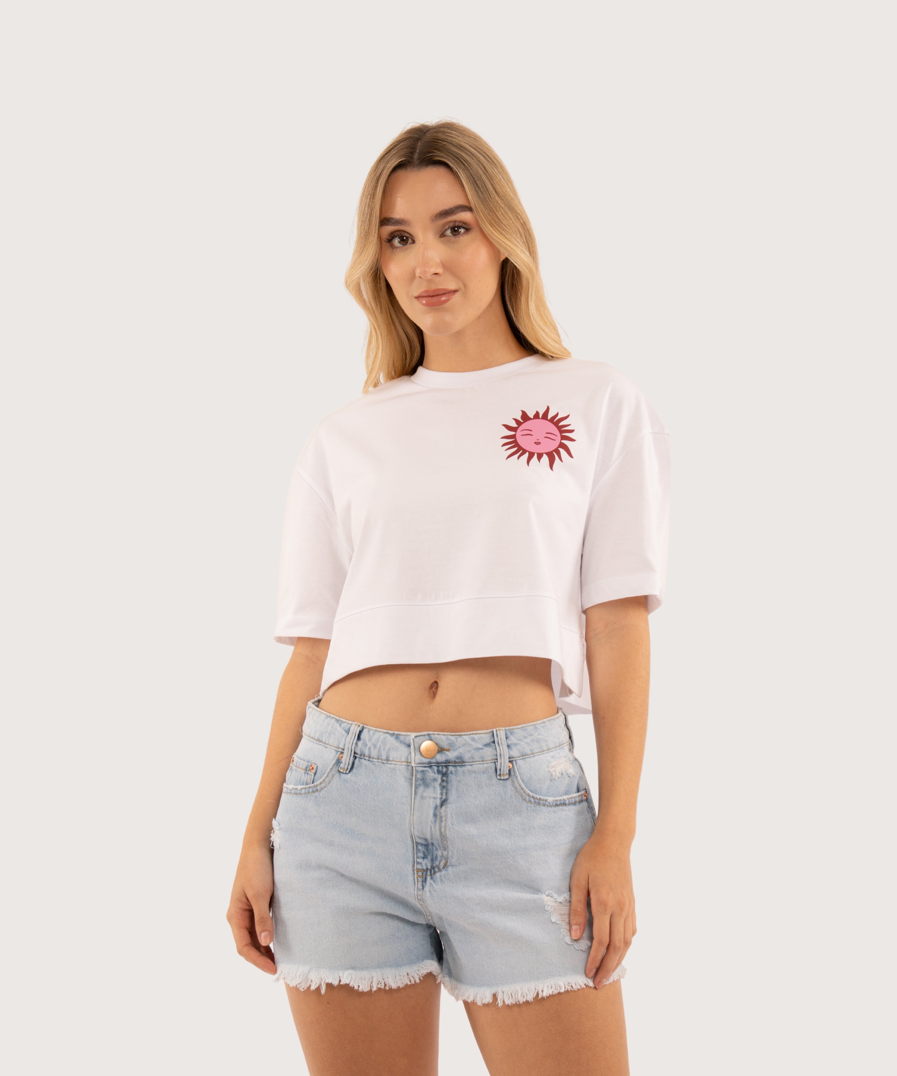 Camiseta oversize crop BLANCO