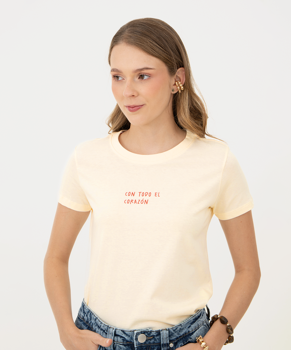 Mini t shirt basic AMARILLO PASTEL