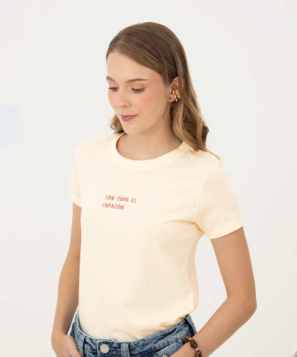 Mini t shirt basic AMARILLO PASTEL