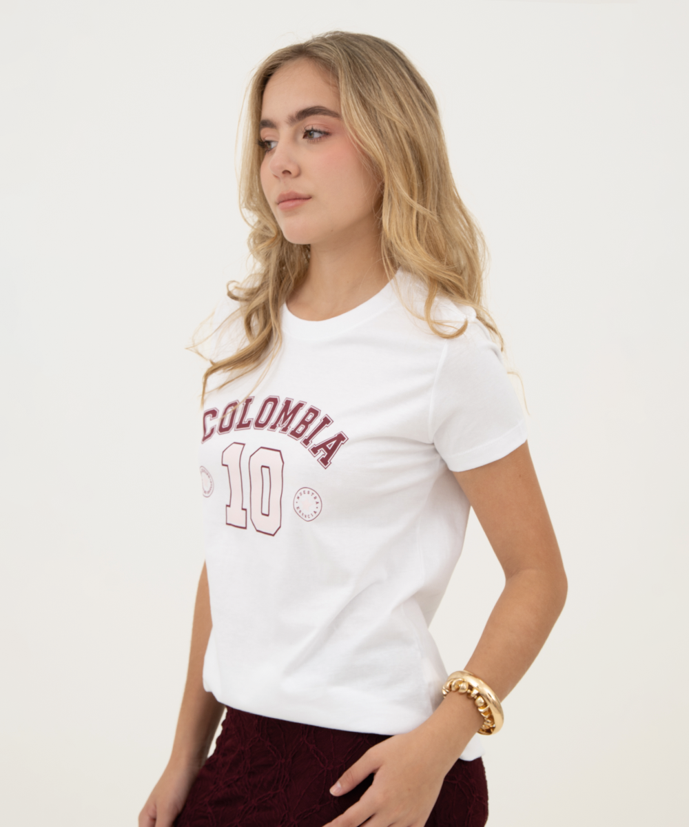 Mini t shirt basic típica Blanco