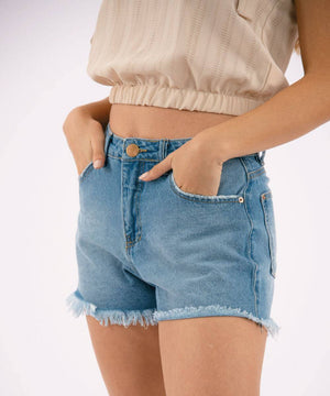 Short Ruedo Burdo Azul Short Índigos Para Mujer | Ticket Store Colombia 3