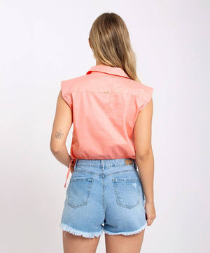 Short Ruedo Burdo Azul Cielo Short Índigos Para Mujer | Ticket Store Colombia 3