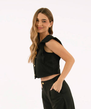 Blusa Manga Volante Negro Blusas Para Mujer | Ticket Store Colombia 4