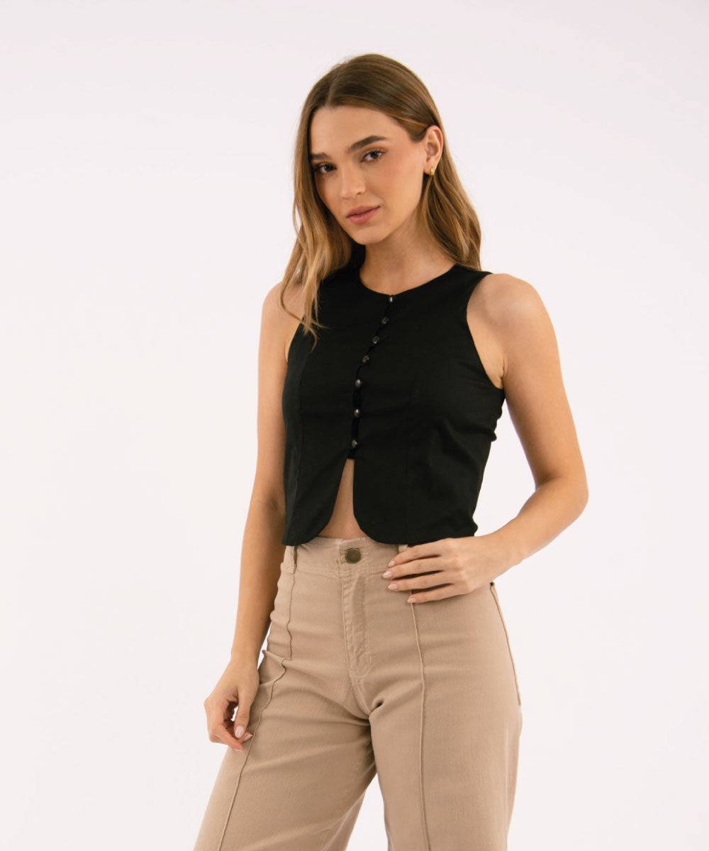 Blusa Botones Negro Blusas Para Mujer | Ticket Store Colombia 2