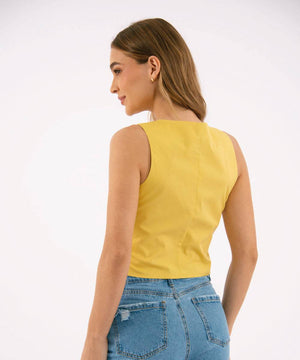 Blusa Botones Miel Dorada (Mostaza) Blusas Para Mujer | Ticket Store Colombia 3