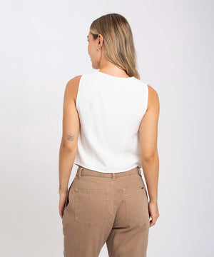 Blusa Con Botonadura Marfil Blusas Para Mujer | Ticket Store Colombia 3