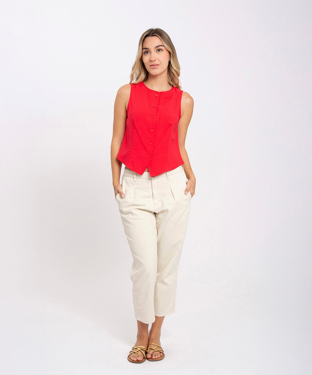 Blusa Con Botonadura Rojo Blusas Para Mujer | Ticket Store Colombia 2