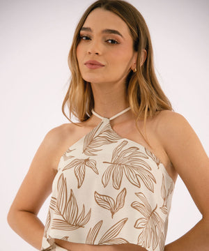 Blusa Lazo Moño Camel Blusas Para Mujer | Ticket Store Colombia 1