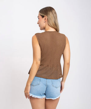 Blusa Moño Frente Chocolate Blusas Para Mujer | Ticket Store Colombia 4