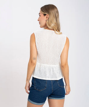 Blusa Moño Frente Marfil Blusas Para Mujer | Ticket Store Colombia 3