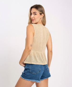 Blusa Moños Frente Beige Blusas Para Mujer | Ticket Store Colombia 3