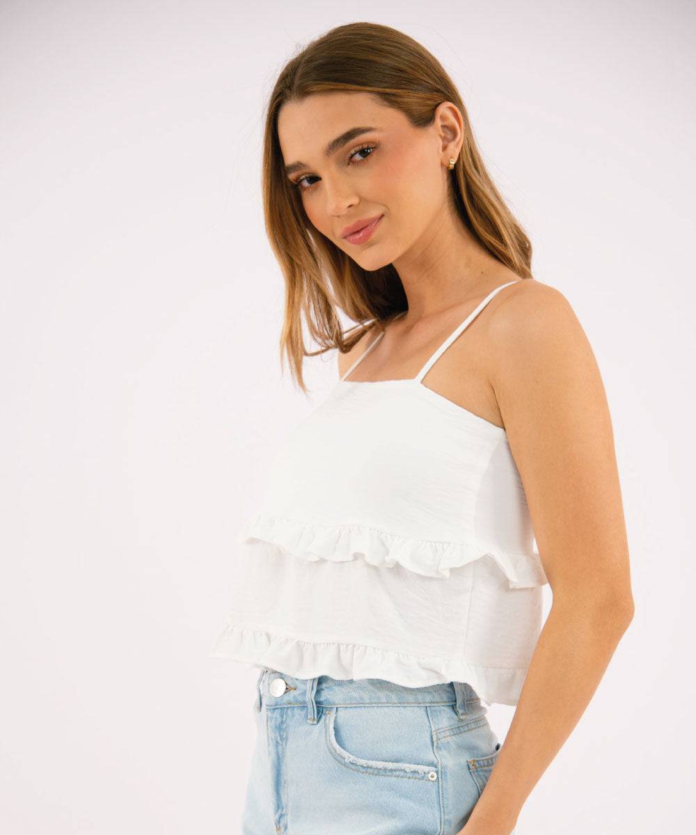 Blusa Tiras Boleros Blanco Blusas Para Mujer | Ticket Store Colombia 2