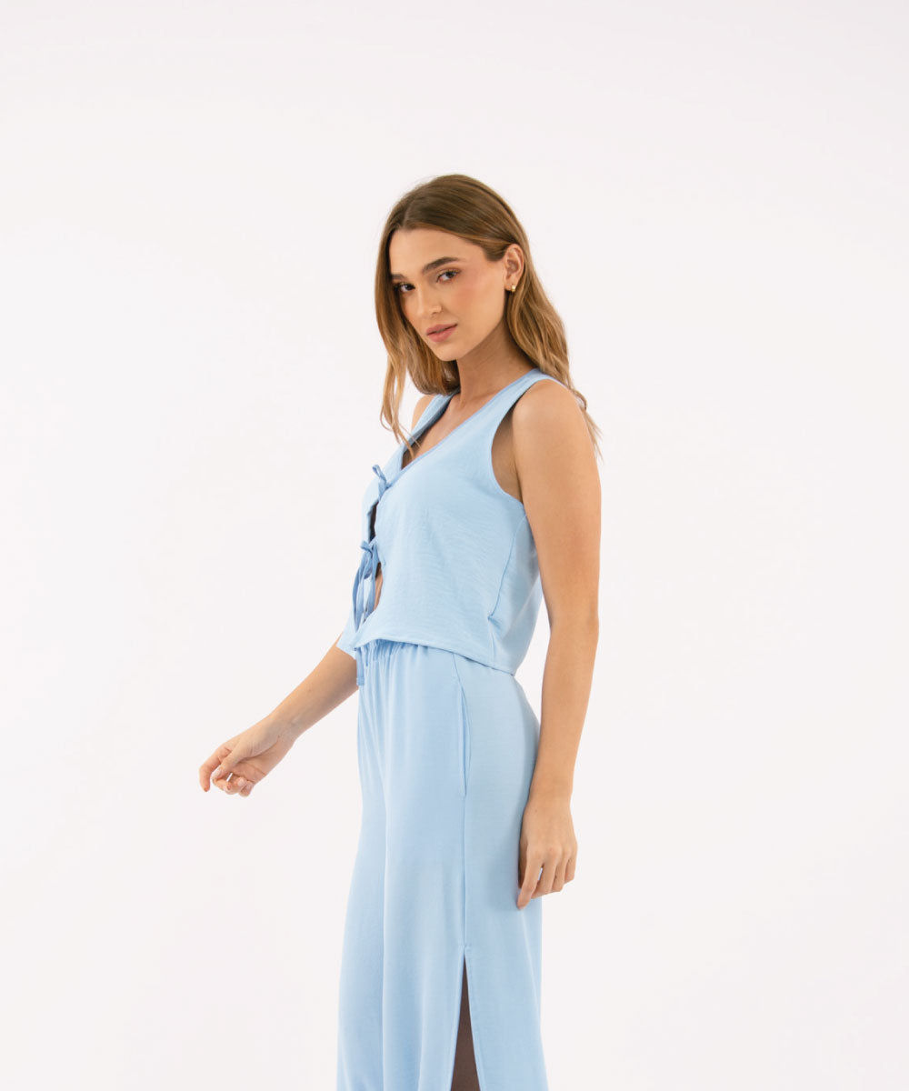 Chaleco Moños Frente Azul Cielo Blusas Para Mujer | Ticket Store Colombia 2