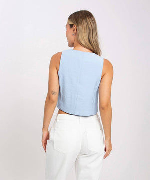 Chaleco Tipo Smoking Azul Blusas Para Mujer | Ticket Store Colombia 3