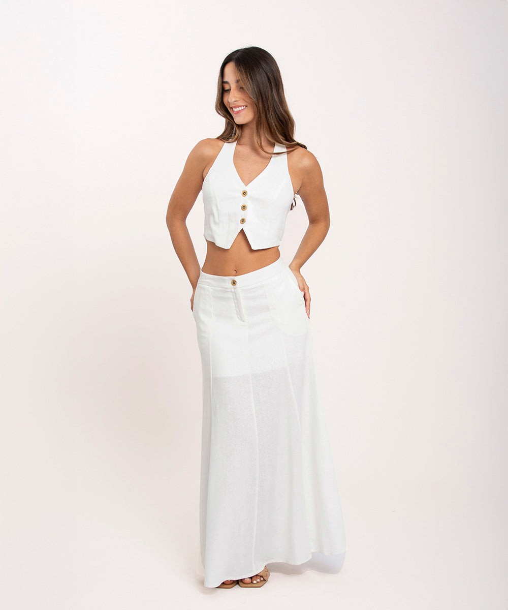 Chaleco Halter Blanco Blusas Para Mujer | Ticket Store Colombia 2
