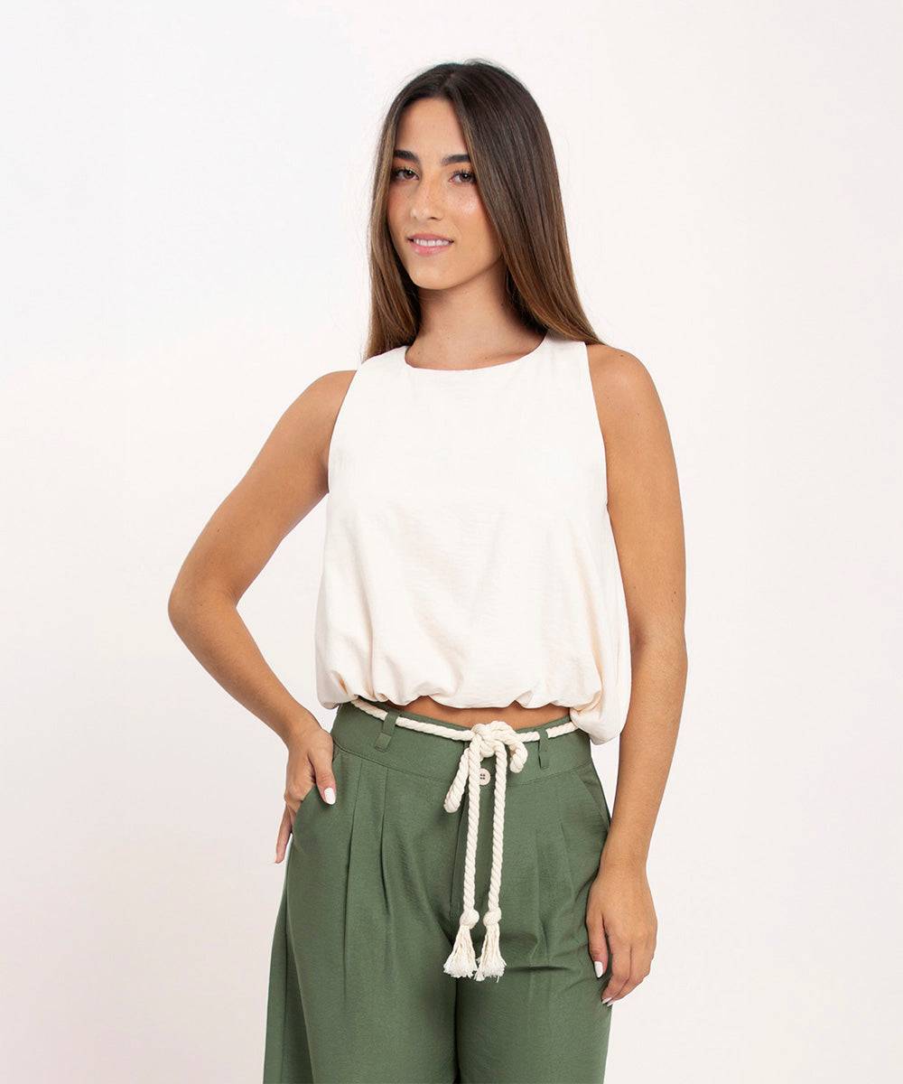 Blusa Globo Sisa Beige Blusas Para Mujer | Ticket Store Colombia 1